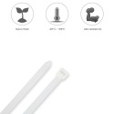 Brida Nylon 100%. Color Blanco / Natural 3,5 x 140 mm. 100 Piezas. Abrazadera Plástico, Organizador Cables, Alta Resistencia