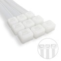 Brida Nylon 100%. Color Blanco / Natural 7,5 x 360 mm. 100 Piezas. Abrazadera Plástico, Organizador Cables, Alta Resistencia