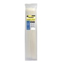 Brida Nylon 100%. Color Blanco / Natural 7,5 x 360 mm. 100 Piezas. Abrazadera Plástico, Organizador Cables, Alta Resistencia