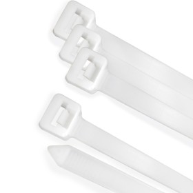 Brida Nylon 100%. Color Blanco / Natural 7,5 x 450 mm. 100 Piezas. Abrazadera Plástico, Organizador Cables, Alta Resistencia
