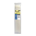 Brida Nylon 100%. Color Blanco / Natural 7,8 x 540 mm. 100 Piezas. Abrazadera Plástico, Organizador Cables, Alta Resistencia