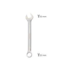 Llave Combinada Plus 22x22 Acero Cromo Vanadio DIN 3113. Llave Doble Boca, Llave Fija, Llave Estrella