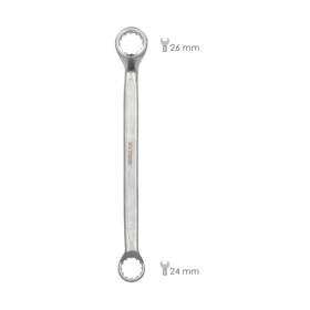 Llave Estrella Acodada Plus Acero Cromo Vanadio 24x26 DIN 838. Llave Doble Boca Acodada, Llave Fija Estrella Acodada