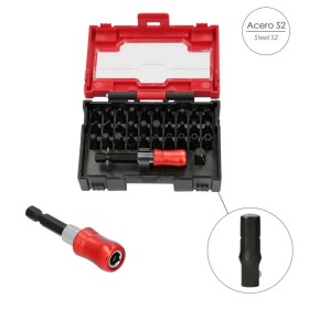 Juego De Puntas Destornillador Acero Con Adaptador Rápido 32 Piezas