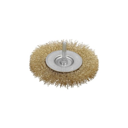 Cepillo Acero Latonado Para Taladro. Disco Diámetro 50 mm. Espiga 1/4" Cepillo Taladro