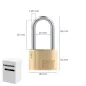 Candado Latón Arco Largo 50 mm. Arco Endurecido. Candado Maletas, Candado Taquillas, Candado Puertas