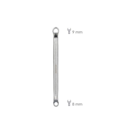 Llave Estrella Acodada Plus Acero Cromo Vanadio 8x9 DIN 838. Llave Doble Boca Acodada, Llave Fija Estrella Acodada