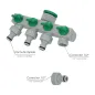 Adaptador Manguera Plástico 3/4" - 1" 4 Vías, Distribuidor 4 vías, Divisor Manguera, Ajuste Independiente, Tomas 1/2+Adaptador Adaptador Manguera Plástico 3/4" - 1" 4 Vías, Distribuidor 4 vías, Divisor Manguera, Ajuste Independiente, Tomas 1/2+Adaptador