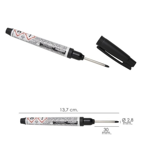 Rotulador Marcador Punta Larga Negro, Marcador Agujeros Profundos, Marcador Zonas Difícil Acceso, Trazador, Rotulador Obras,