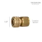 Conector Manguera Con Función STOP Fabricado en Latón 1/2" Hembra, Adaptador Grifo, Conector Grifo A Conector Rápido Conector Manguera Con Función STOP Fabricado en Latón 1/2" Hembra, Adaptador Grifo, Conector Grifo A Conector Rápido
