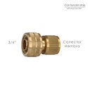 Conector Manguera Con Función STOP Fabricado en Latón 3/4" Hembra, Adaptador Grifo, Conector Grifo A Conector Rápido