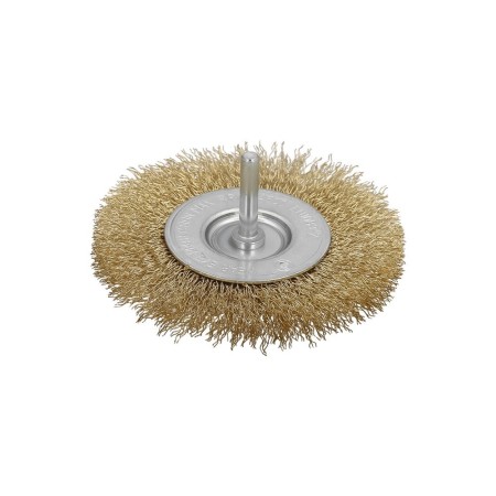 Cepillo Acero Latonado Para Taladro. Disco Diámetro 75 mm. Espiga 1/4" Cepillo Taladro