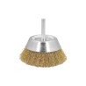 Cepillo Acero Latonado Para Taladro Taza Diámetro 75 mm. Espiga 1/4" Cepillo Taladro Alambre Latón