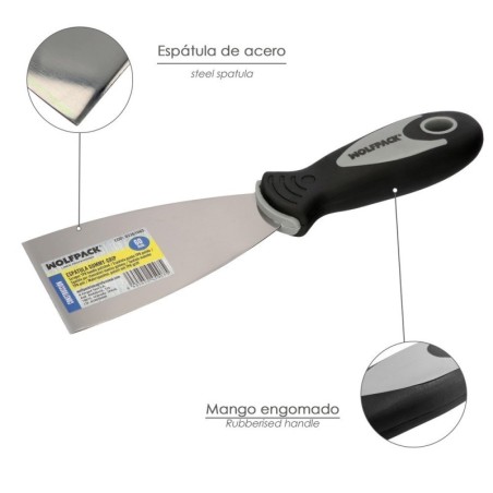 Espátula Mango Gummy Grip Hoja 60 mm. Espátula Yeso, Espátula Pintor, Espátula Masillas, Espátula Pladur, etc..