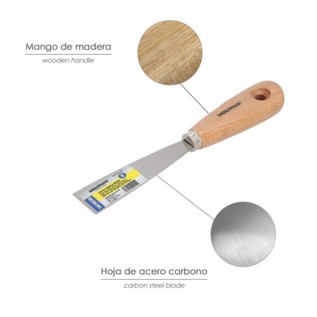 Espátula Mango Madera Hoja Acero 30 mm. Espátula Yeso, Espátula Pintor, Espátula Masillas, Espátula Pladur, etc..