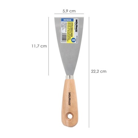 Espátula Mango Madera Hoja Acero 60 mm. Espátula Yeso, Espátula Pintor, Espátula Masillas, Espátula Pladur, etc..