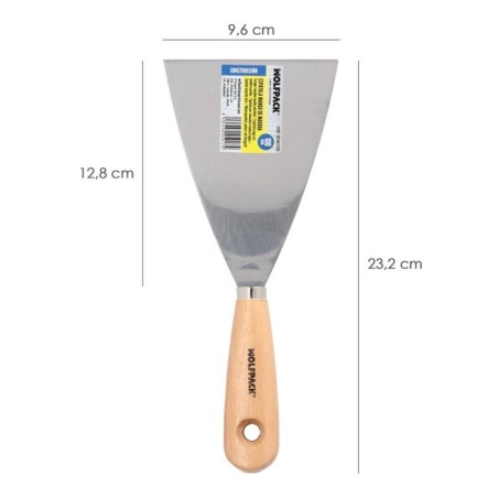 Espátula Mango Madera Hoja Acero 100 mm. Espátula Yeso, Espátula Pintor, Espátula Masillas, Espátula Pladur, etc..