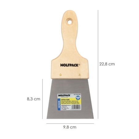 Espátula Techos Mango Madera Hoja Acero 90 x 100 mm. Espátula Yeso, Espátula Pintor, Espátula Masillas