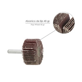 Abanico Lija Grano 40 Medida Diámetro 40 x 20 mm. Disco Abrasivo Laminas, Ruedas Mil Hojas