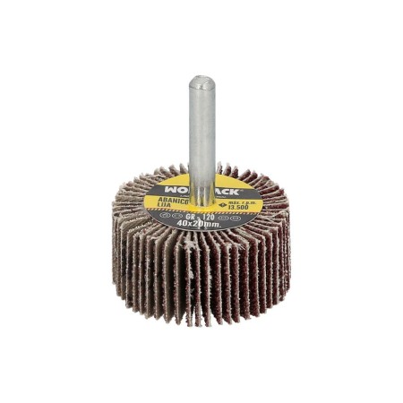 Abanico Lija Grano 120 Medida Diámetro 40 x 20 mm. Disco Abrasivo Laminas, Ruedas Mil Hojas