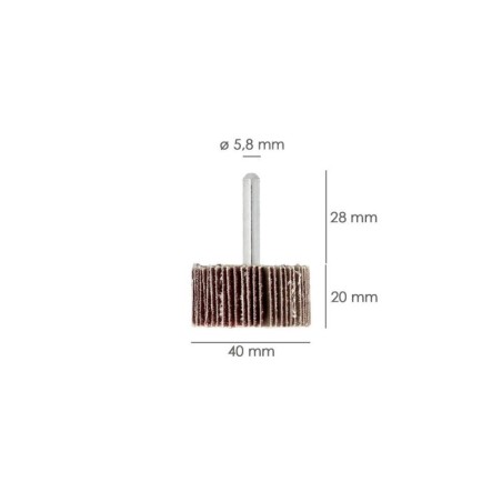Abanico Lija Grano 120 Medida Diámetro 40 x 20 mm. Disco Abrasivo Laminas, Ruedas Mil Hojas