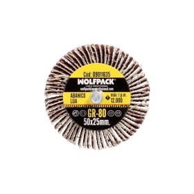 Abanico Lija Grano 80 Medida Diámetro 50 x 25 mm. Disco Abrasivo Laminas, Ruedas Mil Hojas