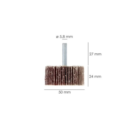 Abanico Lija Grano 120 Medida Diámetro 50 x 25 mm. Disco Abrasivo Laminas, Ruedas Mil Hojas