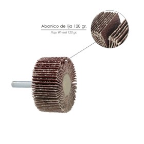 Abanico Lija Grano 120 Medida Diámetro 50 x 25 mm. Disco Abrasivo Laminas, Ruedas Mil Hojas