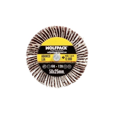 Abanico Lija Grano 120 Medida Diámetro 50 x 25 mm. Disco Abrasivo Laminas, Ruedas Mil Hojas