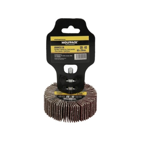 Abanico Lija Grano 40 Medida Diámetro 60 x 20 mm. Disco Abrasivo Laminas, Ruedas Mil Hojas