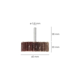 Abanico Lija Grano 60 Medida Diámetro 60 x 20 mm. Disco Abrasivo Laminas, Ruedas Mil Hojas