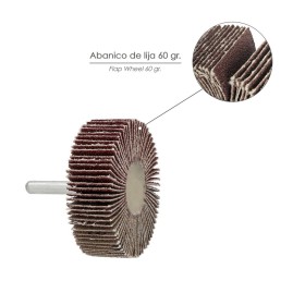 Abanico Lija Grano 60 Medida Diámetro 60 x 20 mm. Disco Abrasivo Laminas, Ruedas Mil Hojas
