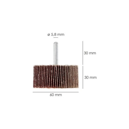 Abanico Lija Grano 40 Medida Diámetro 60 x 30 mm. Disco Abrasivo Laminas, Ruedas Mil Hojas