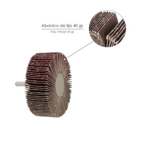 Abanico Lija Grano 40 Medida Diámetro 60 x 30 mm. Disco Abrasivo Laminas, Ruedas Mil Hojas