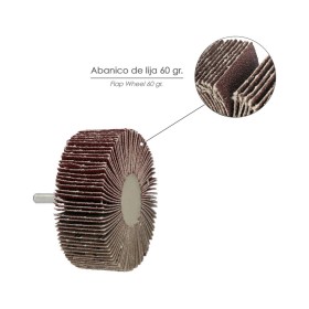Abanico Lija Grano 60 Medida Diámetro 60 x 30 mm. Disco Abrasivo Laminas, Ruedas Mil Hojas