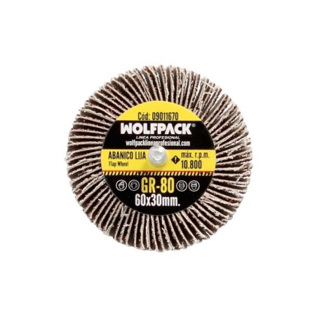 Abanico Lija Grano 80 Medida Diámetro 60 x 30 mm. Disco Abrasivo Laminas, Ruedas Mil Hojas