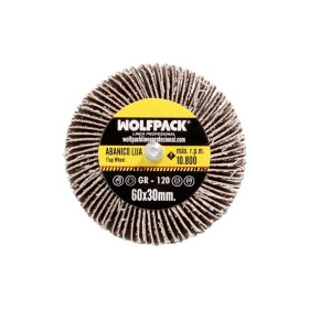 Abanico Lija Grano 120 Medida Diámetro 60 x 30 mm. Disco Abrasivo Laminas, Ruedas Mil Hojas