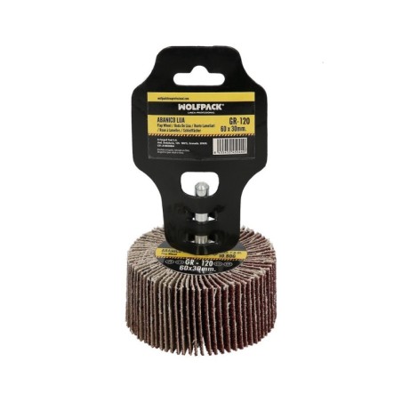 Abanico Lija Grano 120 Medida Diámetro 60 x 30 mm. Disco Abrasivo Laminas, Ruedas Mil Hojas