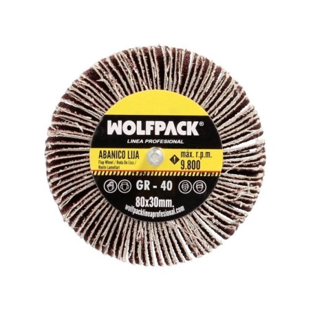 Abanico Lija Grano 40 Medida Diámetro 80 x 30 mm. Disco Abrasivo Laminas, Ruedas Mil Hojas