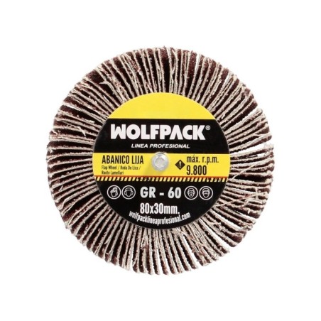Abanico Lija Grano 60 Medida Diámetro 80 x 30 mm. Disco Abrasivo Laminas, Ruedas Mil Hojas