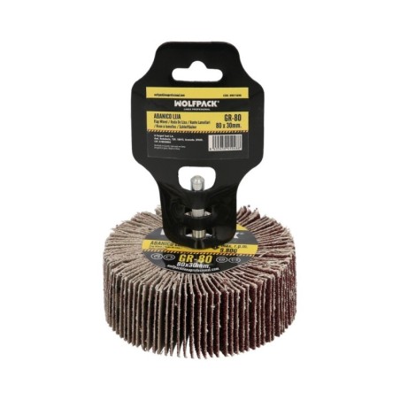 Abanico Lija Grano 80 Medida Diámetro 80 x 30 mm. Disco Abrasivo Laminas, Ruedas Mil Hojas