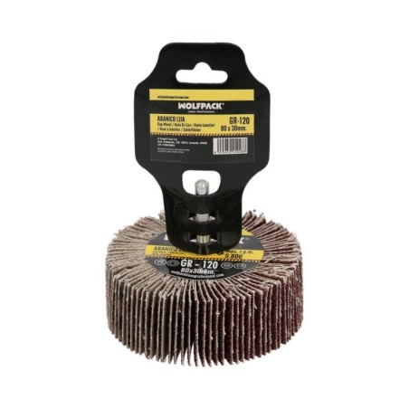 Abanico Lija Grano 120 Medida Diámetro 80 x 30 mm. Disco Abrasivo Laminas, Ruedas Mil Hojas