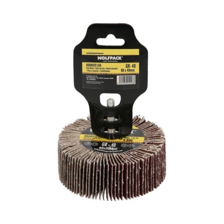 Abanico Lija Grano 40 Medida Diámetro 80 x 40 mm. Disco Abrasivo Laminas, Ruedas Mil Hojas