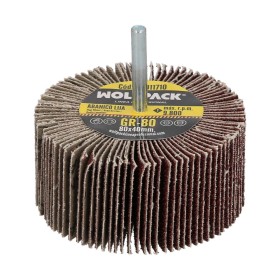 Abanico Lija Grano 80 Medida Diámetro 80 x 40 mm. Disco Abrasivo Laminas, Ruedas Mil Hojas