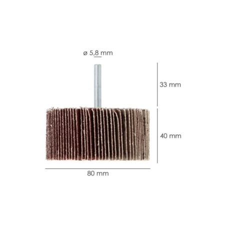Abanico Lija Grano 80 Medida Diámetro 80 x 40 mm. Disco Abrasivo Laminas, Ruedas Mil Hojas