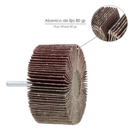 Abanico Lija Grano 80 Medida Diámetro 80 x 40 mm. Disco Abrasivo Laminas, Ruedas Mil Hojas