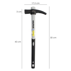 Martillo Encofrador Magnético Fibra Vidrio Mango Fibra Vidrio Con Empuñadura Antideslizante. 700 Gramos 50 cm.