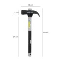 Martillo Uña Mango Fibra Vidrio Mango Fibra Vidrio Con Empuñadura Antideslizante. 600 Gramos 33 cm.