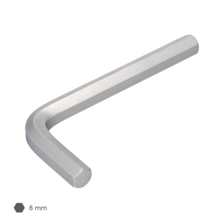 Llave Allen Estándar Acero Cromo Vanadio Profesional 8,0 mm. Llave Hexagonal
