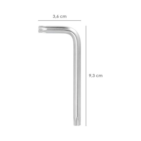 Llave Torx Inviolable Estándar Acero Cromo Vanadio Profesional T40 mm. Llave Estrella, Llave Allen Estrella
